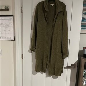 Coldwater Creek Green Shawl Collar Cardigan